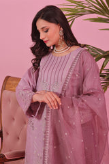 Dressline Semi Stitched Laserkari & Chikankari Emb Lawn