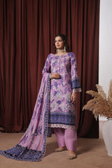 Dressline Zaha Unstitched 3-Pcs Premium Luxury Chikankari Emb Slub Digital Print Lawn Collection