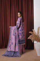 Dressline Zaha Unstitched 3-Pcs Premium Luxury Chikankari Emb Slub Digital Print Lawn Collection