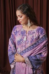 Dressline Zaha Unstitched 3-Pcs Premium Luxury Chikankari Emb Slub Digital Print Lawn Collection