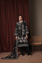 Dressline Zaha Unstitched 3-Pcs Premium Luxury Chikankari Emb Slub Digital Print Lawn Collection