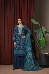 Dressline Zaha Unstitched 3-Pcs Premium Luxury Chikankari Emb Slub Digital Print Lawn Collection