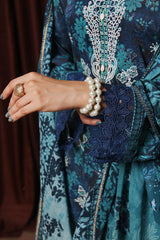 Dressline Zaha Unstitched 3-Pcs Premium Luxury Chikankari Emb Slub Digital Print Lawn Collection