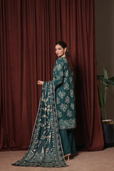 Dressline Zaha Unstitched 3-Pcs Premium Luxury Chikankari Emb Slub Digital Print Lawn Collection