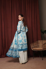Dressline Zaha Unstitched 3-Pcs Premium Luxury Chikankari Emb Slub Digital Print Lawn Collection