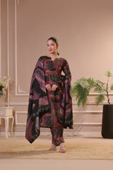 Feathers Unstitched 3 Piece Winter Collection-VELVET DUSK-FT445