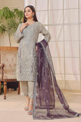 3 PIECE - EMBROIDERED ORGANZA SUIT 740J - Dressline Fabric
