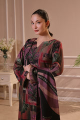 Feathers Unstitched 3 Piece Winter Collection-VELVET DUSK-FT445
