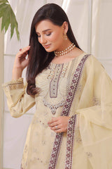 3 PIECE - EMBROIDERED ORGANZA SUIT 790J - Dressline Fabric