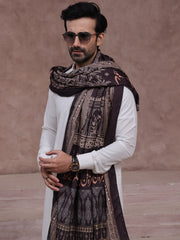 Tng By MD Mens Shawl Collection-Taj Mahal (Black)