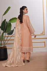 Dressline Red-Rose A Statement Of Elegance Semi Stitched Zari Aiyudiya Net Collection With Staple Lorex Dhari Dupatta & Raw Silk Grip Trousers