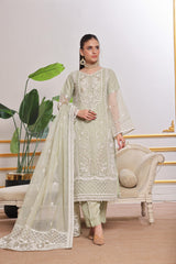 Dressline Lotus Refined Grace In Net Viscose Semi Stitched Aiyudiya Net Viscose Suit With Raw Silk Grip Trousers