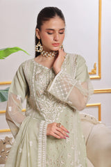 Dressline Lotus Refined Grace In Net Viscose Semi Stitched Aiyudiya Net Viscose Suit With Raw Silk Grip Trousers