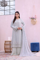 Pulse By Dressline Stitched 3 Piece Formals Collection'2025-pulse-stitched-frost-gray