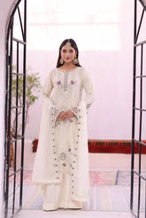 Pulse By Dressline Stitched 3 Piece Formals Collection'2025-pulse-stitched-ivory-glow