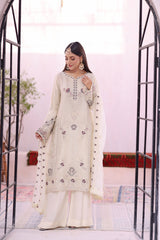 Pulse By Dressline Stitched 3 Piece Formals Collection'2025-pulse-stitched-ivory-glow