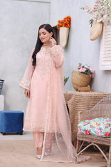 Silver-Tulip By Dressline Semi Stitched 3 Piece Formals Collection'2025-silverT-orange