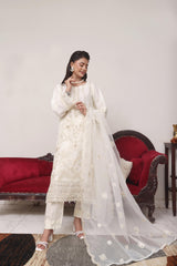 Abeeha By Dressline Stitched 3 Piece Organza Formals Collection'2025-abeeha-ivory