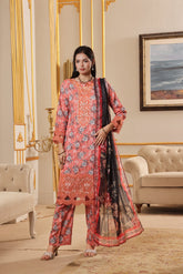 Dressline Titliyan Stitched 3 Piece Fancy Emb Chikankari Lawn Dress