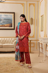 Dressline Titliyan Stitched 3 Piece Fancy Emb Chikankari Lawn Dress