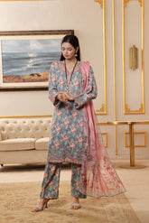 Dressline Titliyan Stitched 3 Piece Fancy Emb Chikankari Lawn Dress