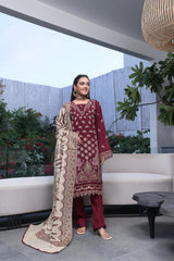Dressline Semi Stitched 3 Pcs Luxury Emb Khaddar Collection