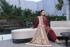 Dressline Semi Stitched 3 Pcs Luxury Emb Khaddar Collection