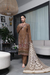Dressline Semi Stitched 3 Pcs Luxury Emb Khaddar Collection