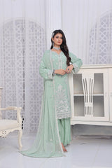 Naina By Dressline Semi Stitched 3 Piece Luxury Emb Chiffon Collection'2025-naina-semi-stitched-seafoam-mint