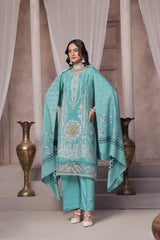 Dressline Semi Stitched 3 Pcs Emb Viscose Zari Collection