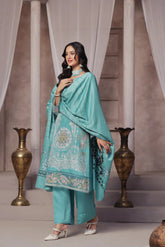 Dressline Semi Stitched 3 Pcs Emb Viscose Zari Collection