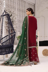 3 PIECE - EMBROIDERED CHIFFON SUIT 964J - Dressline Fabric