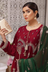 3 PIECE - EMBROIDERED CHIFFON SUIT 964J - Dressline Fabric