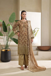 Dressline Azalea Where Tradition Meets Grace UnStitched 3 Piece Chikankari Lawn With Boring Work, Stripe Dora, Fancy Zari Lawn Dupatta & Dyed Cambric Trousers