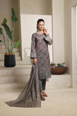 Dressline Azalea Where Tradition Meets Grace UnStitched 3 Piece Chikankari Lawn With Boring Work, Stripe Dora, Fancy Zari Lawn Dupatta & Dyed Cambric Trousers