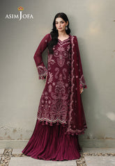 Asim Jofa Unstitched 3 Piece Formals Chikankari Suit-AJULC-10
