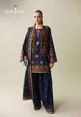 Makhmal By Asim Jofa Unstitched 4 Piece Emb Velvet Suit-AJULM-04