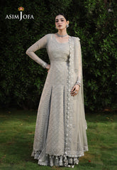 Asim Jofa Unstitched 3 Piece Formals Chikankari Suit-AJULC-08
