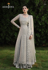 Asim Jofa Unstitched 3 Piece Formals Chikankari Suit-AJULC-08
