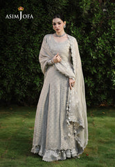 Asim Jofa Unstitched 3 Piece Formals Chikankari Suit-AJULC-08