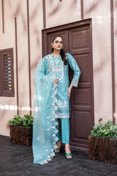 Dressline Al Umer Textile New Stitched Fancy Emb Chikankari Lawn Fancy Emb Organza Dupatta Collection