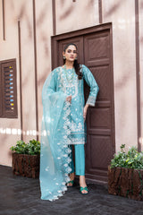 Dressline Al Umer Textile New Stitched Fancy Emb Chikankari Lawn Fancy Emb Organza Dupatta Collection