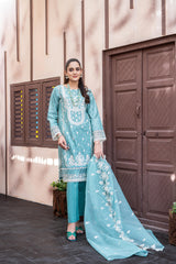 Dressline Al Umer Textile New Stitched Fancy Emb Chikankari Lawn Fancy Emb Organza Dupatta Collection