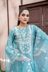 Dressline Al Umer Textile New Stitched Fancy Emb Chikankari Lawn Fancy Emb Organza Dupatta Collection