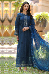 Noor By Saadia Asad Unstitched 3 Piece Eid Luxury Laserkari Suit-07-B