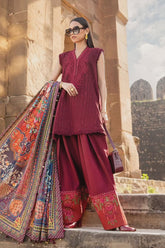 M Prints By Maria B Unstitched 3 Piece Winter Edition Suit-07-B