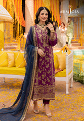 Asim Jofa Dastaan Ajda-07 Embroidered Lawn Silk 3 Pcs