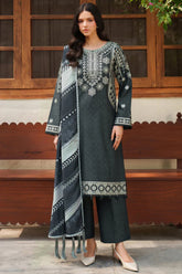 Meline By Farasha Unstitched 3 Piece Premium Viscose Suit-07-Slate Gray