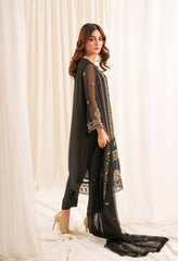 Zouj Unstitched 3 Piece Luxe Chiffon Edit Collection'2025-Auric Night