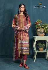 Asim Jofa Gul Rung Pret Collection Ajgr-19 Embroidered Swiss Lawn 3 Pcs
